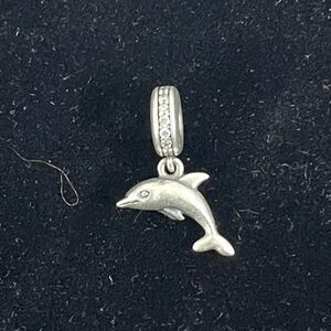 Pandora 925 Sterling Silver Playful Dolphin Dangle Charm 791541CZ